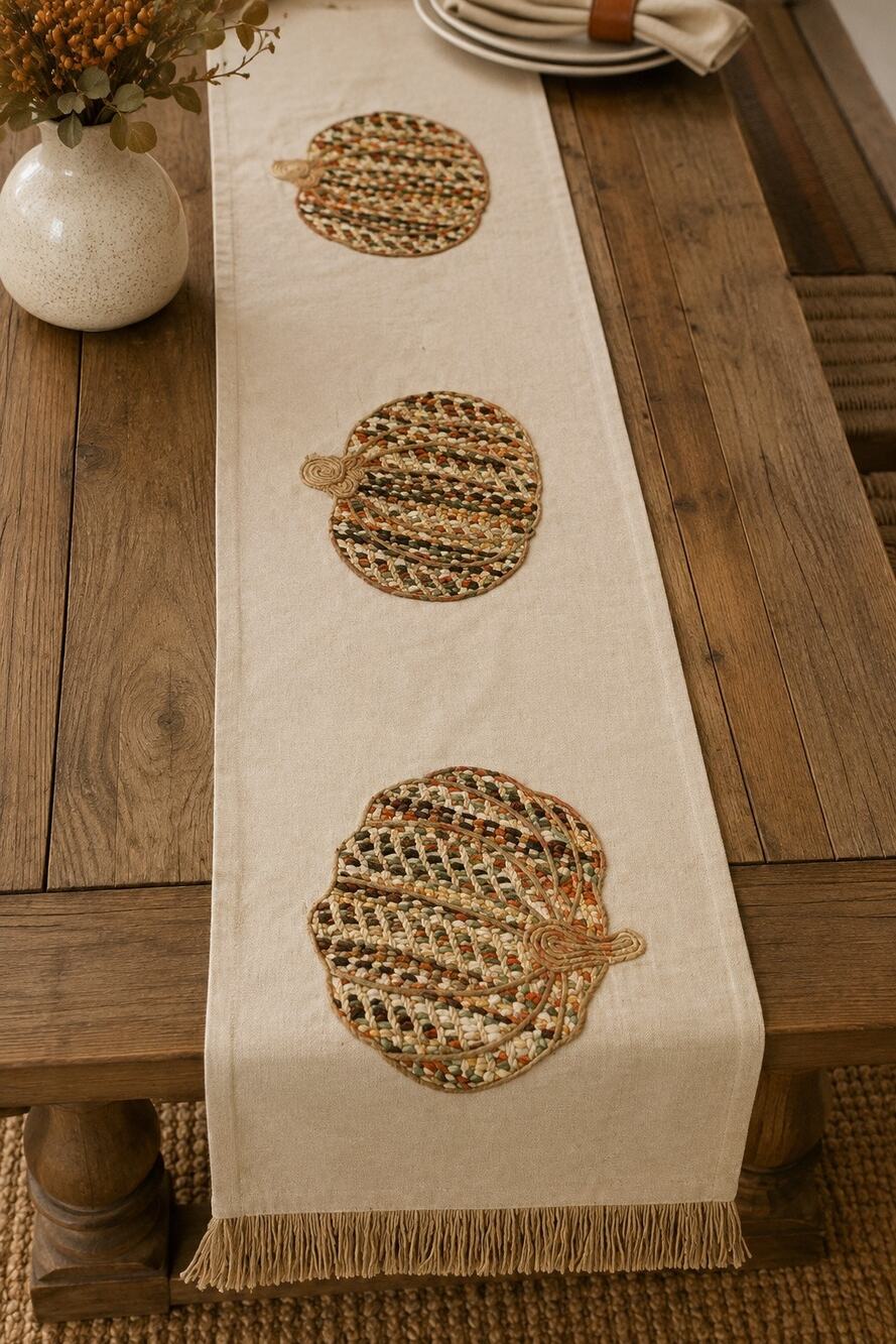 Well Dressed Home NWT 12x72 Pumpkin Table Runner Fall Thanksgiving Farmhouse
